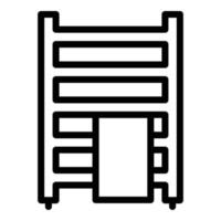 Towel rail radiator icon, outline style vector