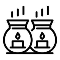 Bath candles icon, outline style vector