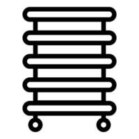 icono de radiador seco con toalla, estilo de contorno vector