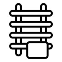 Towel radiator icon, outline style vector