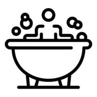 Bathtub icon, outline style vector