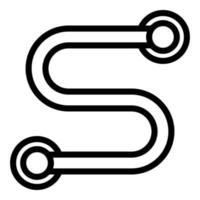 Heated rail snake icon, outline style vector