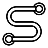 icono de serpiente de carril calentado, estilo de esquema vector