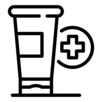 icono de crema médica, estilo de contorno vector