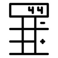 Numbers on calculator icon, outline style vector