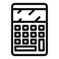 Mathematical calculator icon, outline style vector