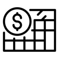 icono de calculadora de presupuesto, estilo de esquema vector