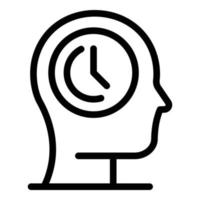 Head think time icon, outline style vector