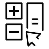 Basic calculator icon, outline style vector