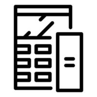 Scientific calculator icon, outline style vector