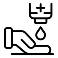Hands disinfection icon, outline style vector
