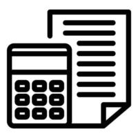 Finance calculator paper icon, outline style vector