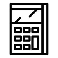 Calculator math device icon, outline style vector