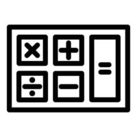 Math calculator icon, outline style vector