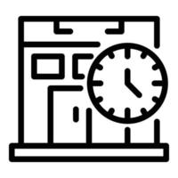 Gym and watch icon, outline style vector