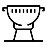 Portable grill icon, outline style vector