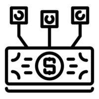 Digital money icon, outline style vector