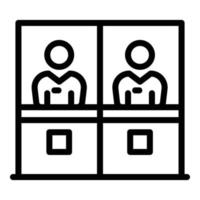 Bank clerks icon, outline style vector