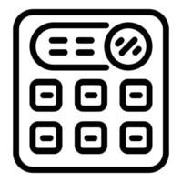 Money calculator icon, outline style vector