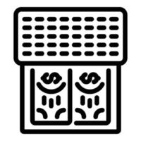 Cash register icon, outline style vector