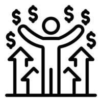 Winning money broker icon, outline style vector