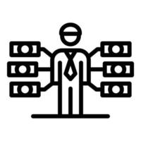 Broker money scheme icon, outline style vector