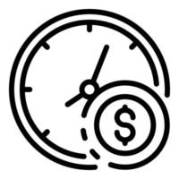 Time clock broker icon, outline style vector