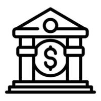 Money building icon, outline style vector