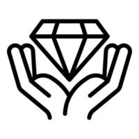 Take diamond prize icon, outline style vector