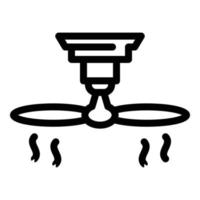 Rotating ceiling fan icon, outline style vector