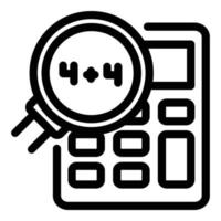 Calculator operation icon, outline style vector