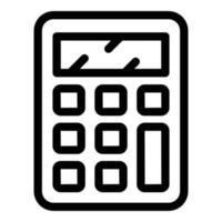 Office calculator icon, outline style vector