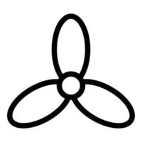 Three blade fan icon, outline style vector