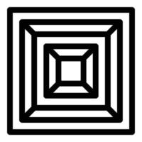 Inscribed squares vent cover icon, outline style vector