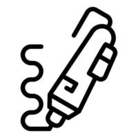 3d pen icon, outline style vector