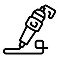 3d hand pen icon, outline style vector