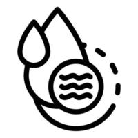 Two drops and waves icon, outline style vector