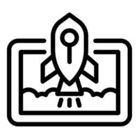 Launch project icon, outline style vector