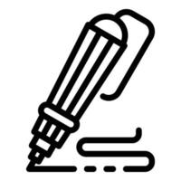 3d design pen icon, outline style vector