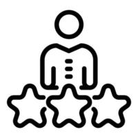 Three stars man icon, outline style vector