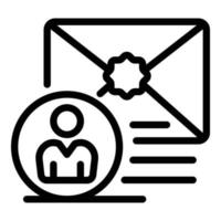 icono de correo electrónico al cliente, estilo de esquema vector