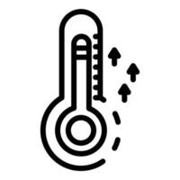 Raise temperature icon, outline style vector