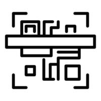 Security barcode icon outline vector. Scan code vector