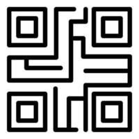 vector de contorno de icono de código de barras de matriz. Código QR