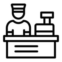 Shop cashier icon, outline style vector