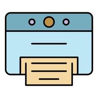Desktop printer icon color outline vector