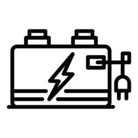 Storage battery icon, outline style vector