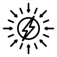 Sun energy icon, outline style vector