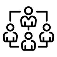 Work team icon, outline style vector