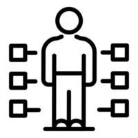 Worker responsibilities icon, outline style vector